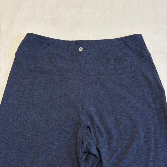 G4 Free High Waist Wide Leg Pull On Stretch Yoga Work Pants Pockets Size XL Blue - Picture 4 of 9